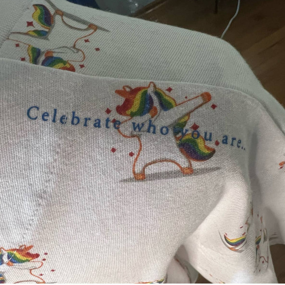 Denim & Flower Magical Designer Tee, Multicolor, Dabbing Unicorn, Large, PRIDE - Picture 4 of 10